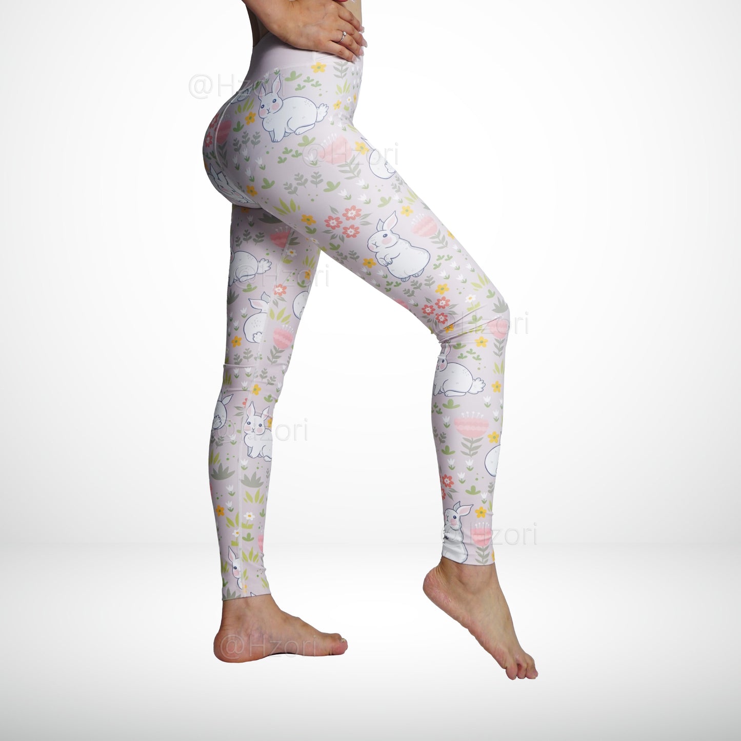 HZORI® |High Waist Printed Yoga Pants for Women, Tummy Control Running Sports Workout Yoga Leggings | Cute Rabit Element Style