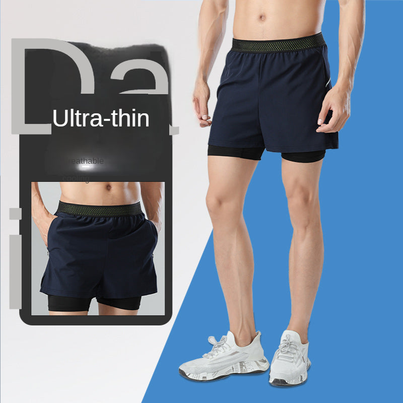 Hzori Sports Shorts Men's Summer Workout Running Three-Point Tights Lining Moisture Absorption Quick-Drying Swimming Shorts