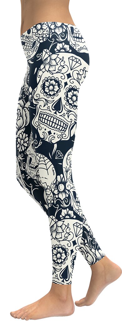 HZORI® | NAVY BLUE SKULL LEGGINGS
