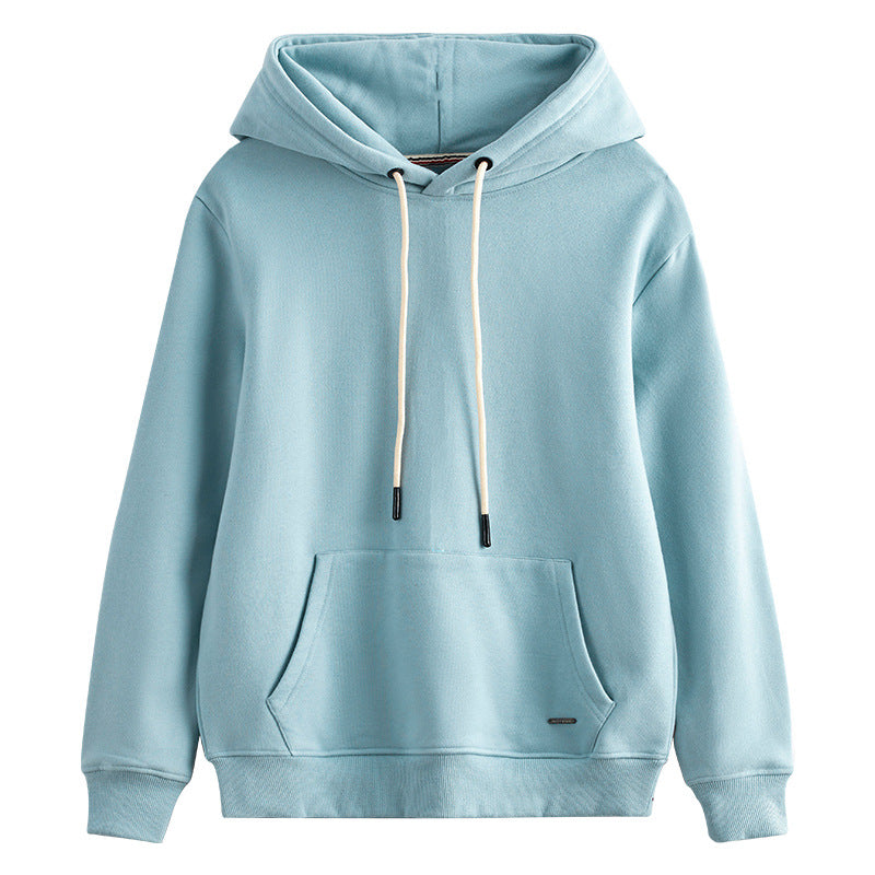 Hzori 470G Autumn and Winter Heavy and Thick Fleece-Lined Thickened Solid Color Retro Hooded Men and Women Couple Sweater Fashion