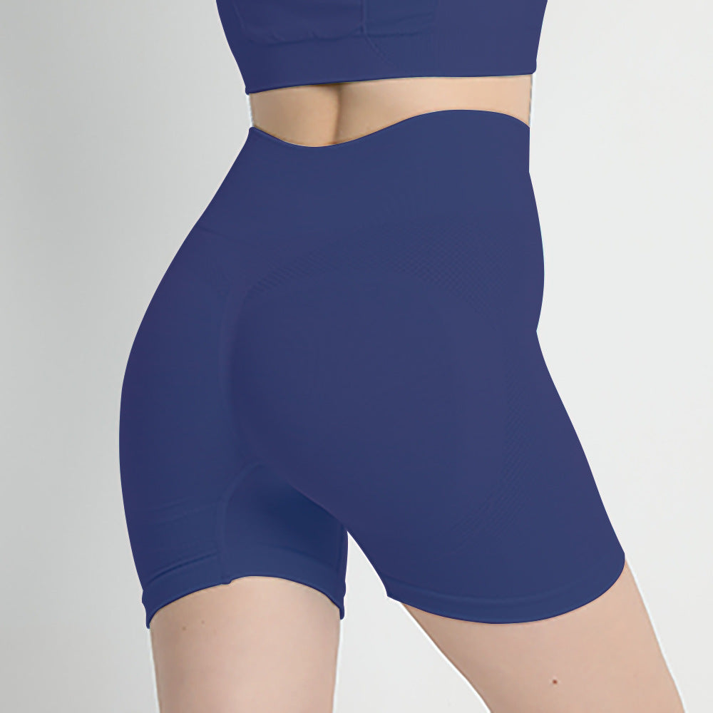 Hzori Seamless Peach Hip Fitness Yoga Pants Women's High Waist Hip Lift Belly Contracting and Close-Fitting Sports Quick-Drying Base Short Shorts