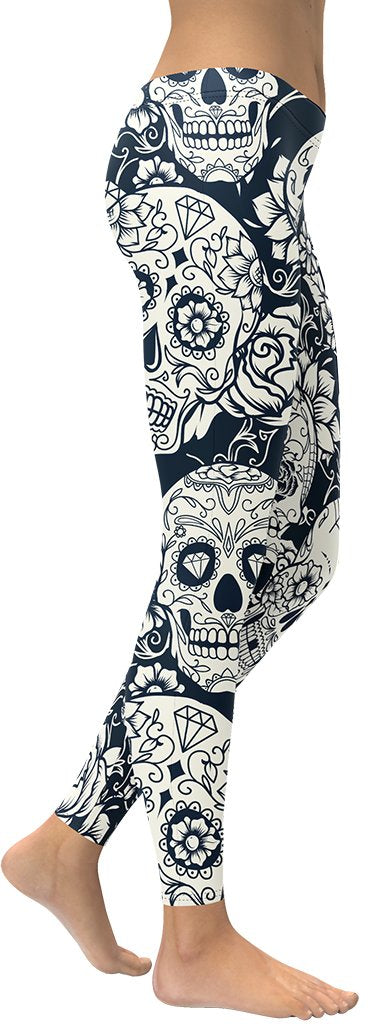HZORI® | NAVY BLUE SKULL LEGGINGS