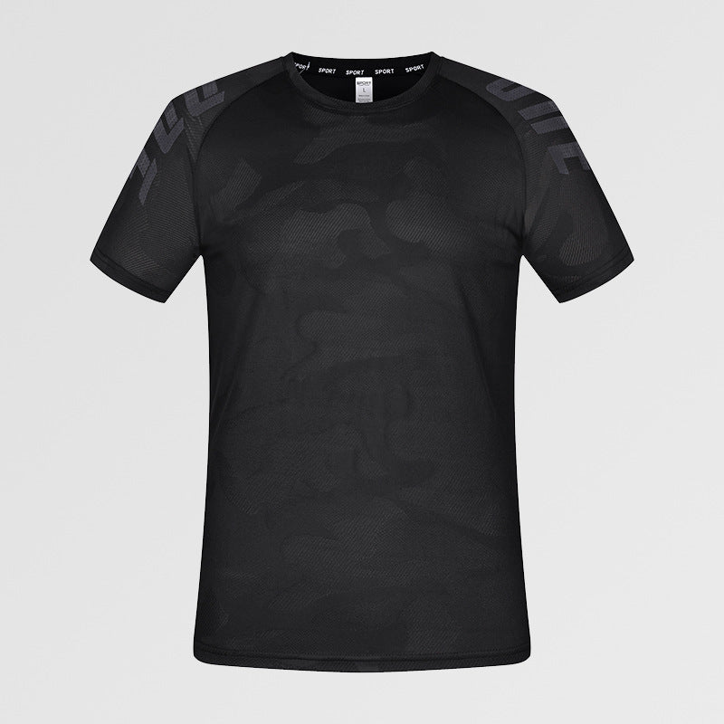 Hzori Summer Sports Quick-Drying T-shirt Running Fitness Basketball Badminton Workout Top Men's Short Sleeve