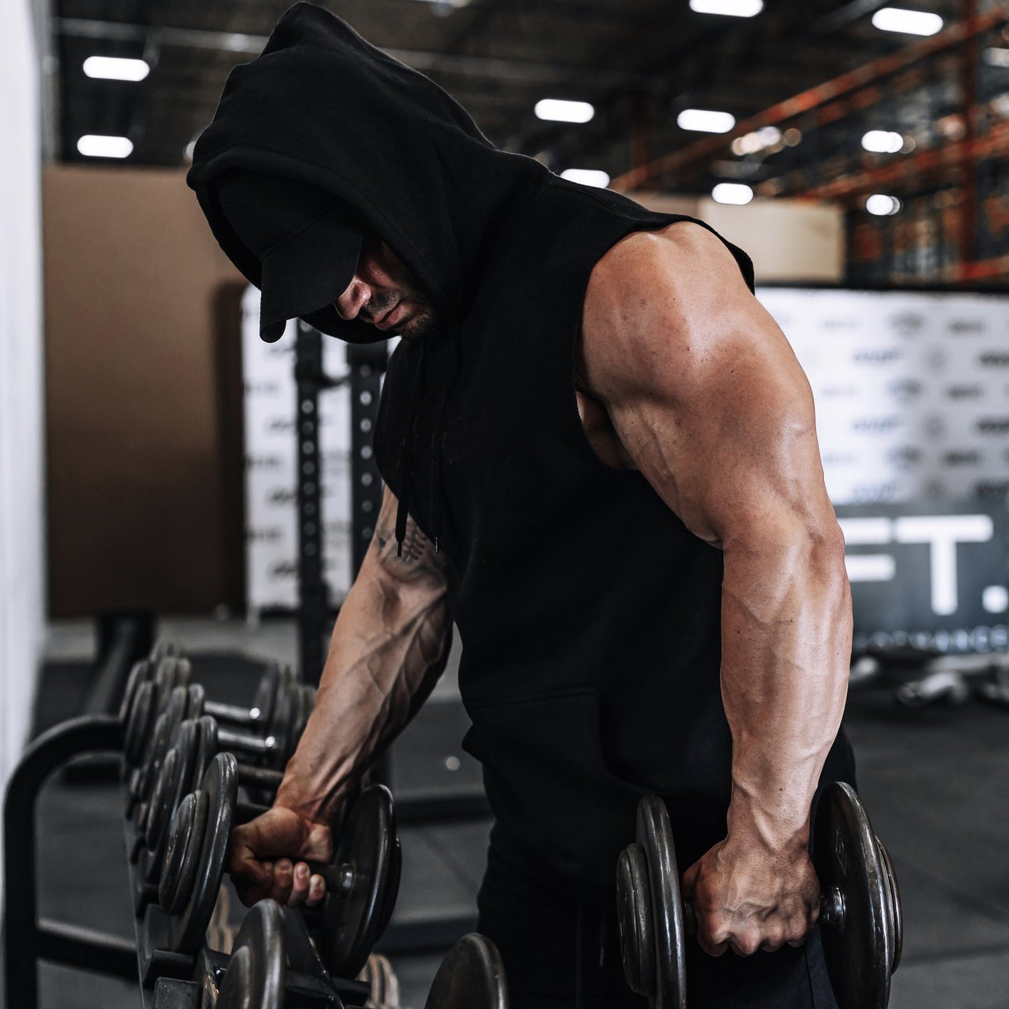 Hzori Muscle Blank Sports Hooded Vest Men's Brothers Casual Fitness Vest Running Training Clothing