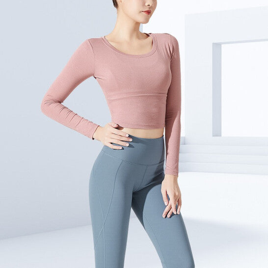 HZORI® | Bowknot Long Sleeve Top Yoga SportsPants Two-piece Set
