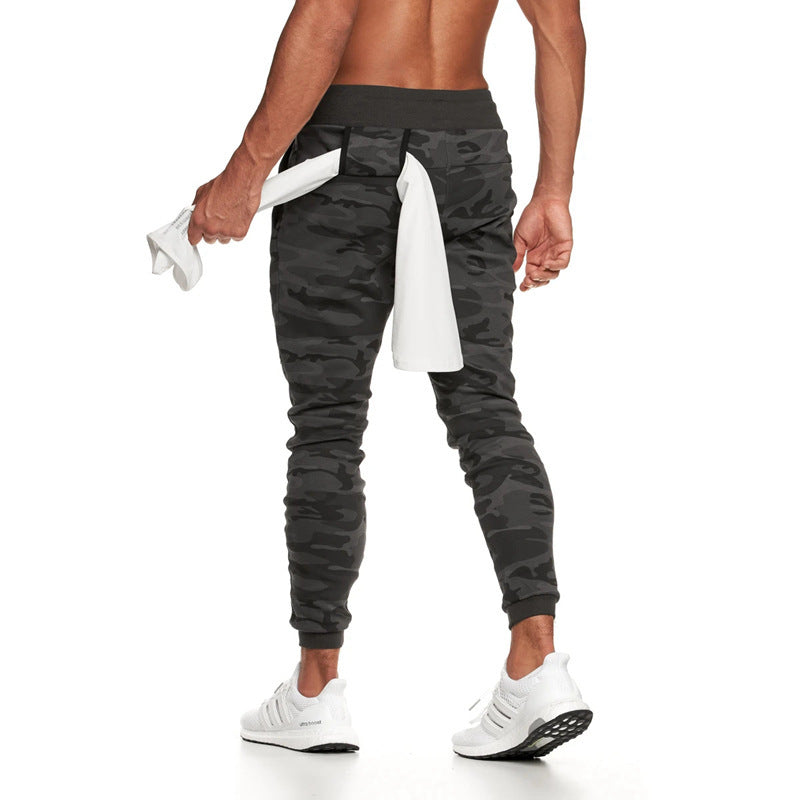 Hzori Brothers Sports Trousers Men's Solid Color Fitness Trousers Running Training Tappered Pants