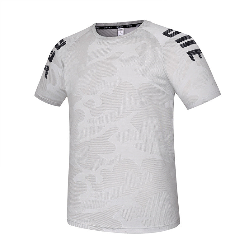 Hzori Summer Sports Quick-Drying T-shirt Running Fitness Basketball Badminton Workout Top Men's Short Sleeve