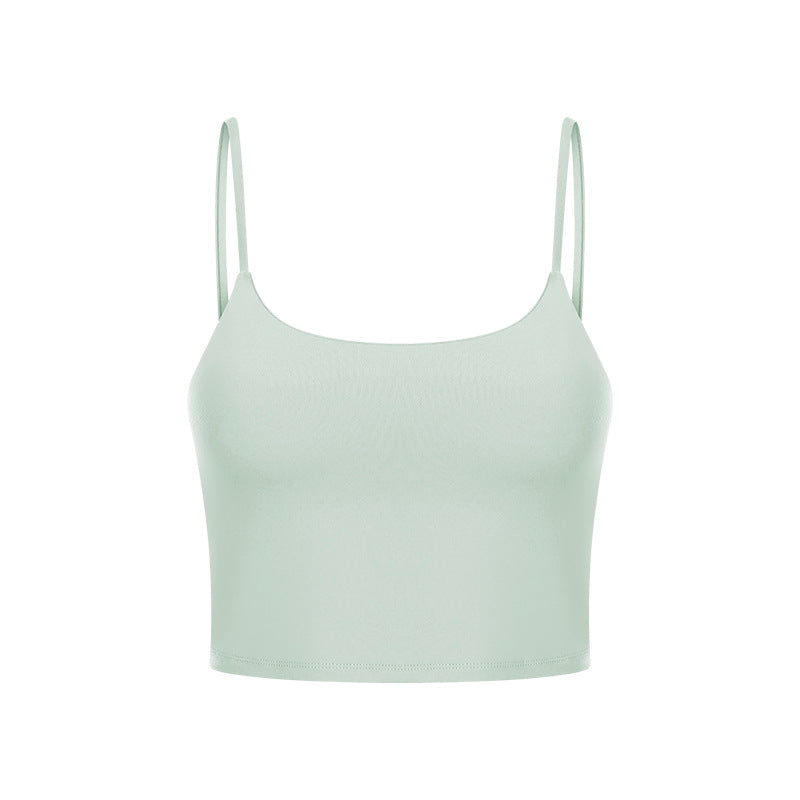 Hzori with Chest Pad Gather Shockproof Sports Vest Sexy Yoga Jacket