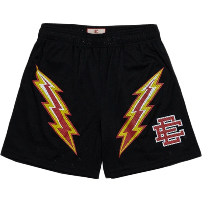 Hzori EE Casual Shorts Men's Muscle Workout Sports Short-Length Pants Mesh Breathable and Loose below the Knee