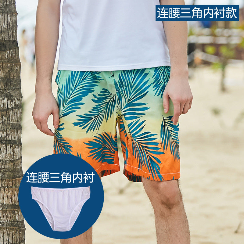 Hzori Beach Pants Men's Loose Design Beach Water Park Swimming Trunks Seaside Surfing Quick-Drying Women's Shorts