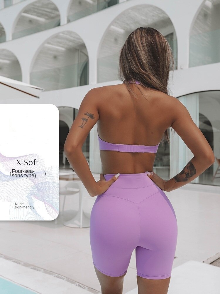 Hzori Summer New One-Piece Beauty Back Exercise Suit Fitness Training Casual Temperament One-Piece Yoga Jumpsuit Women