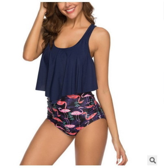 Hzori 2023 New Sexy Women's Lotus Leaf Bikini Swimsuit Swimwear