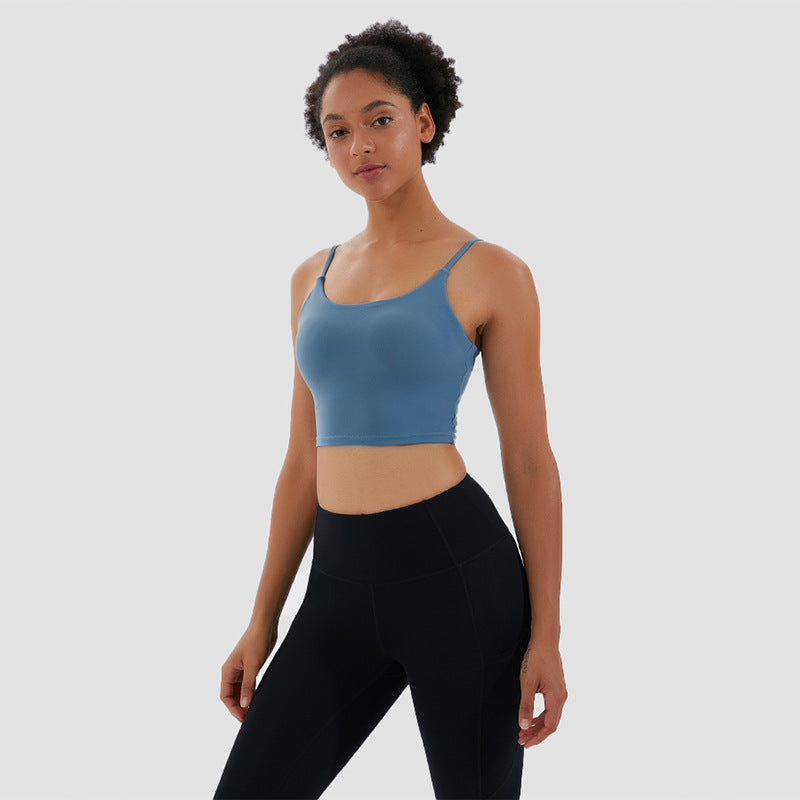 Hzori 2023 New Yoga Small Sling with Chest Pad Moisture Wicking Sports Underwear Yoga Clothing Top