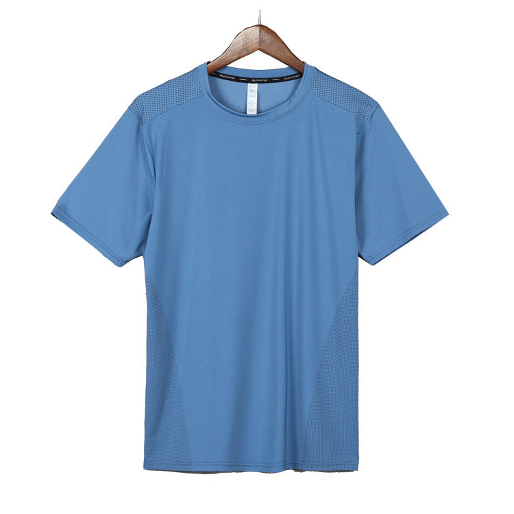 Hzori Short-Sleeved Polo Shirt Quick Drying Clothes Men's Sports and Leisure Running T-shirt Basketball Training Wear Ice Silk Top