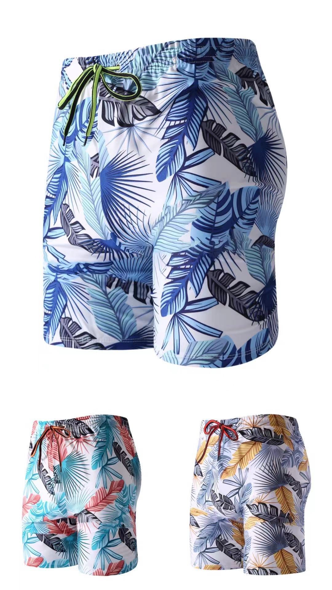 Hzori Men's Cropped Beach Pants Swimming Trunks Men's Swimming Trunks Loose