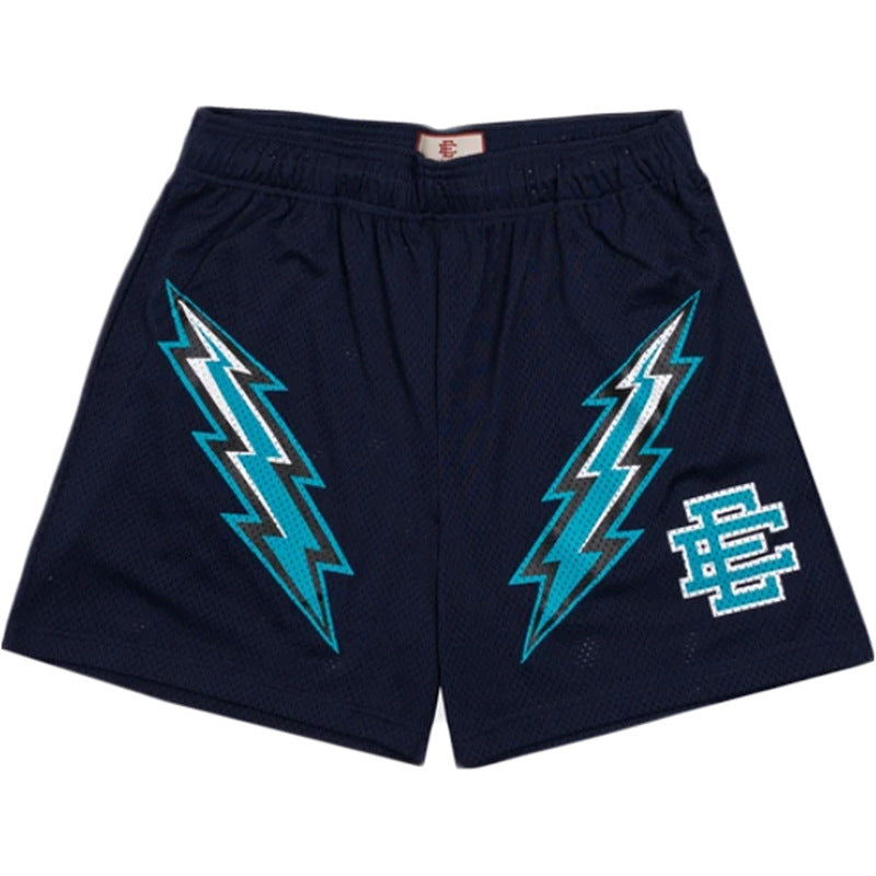 Hzori EE Casual Shorts Men's Muscle Workout Sports Short-Length Pants Mesh Breathable and Loose below the Knee