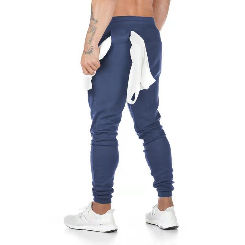 Hzori Brothers Sports Trousers Men's Solid Color Fitness Trousers Running Training Tappered Pants