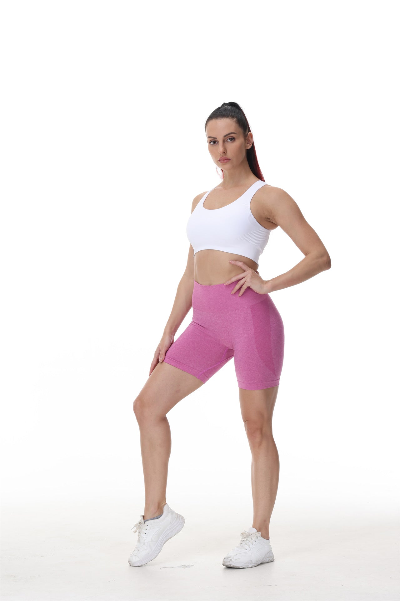 Hzori Hip Smiley Face Hip Pants Side Crescent Fitness Shorts Three-Point Smile Pants Yoga Shorts
