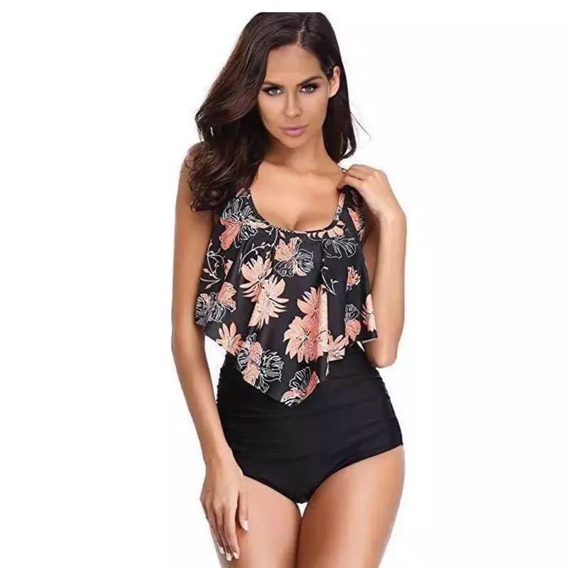 Hzori 2023 New Sexy Women's Lotus Leaf Bikini Swimsuit Swimwear