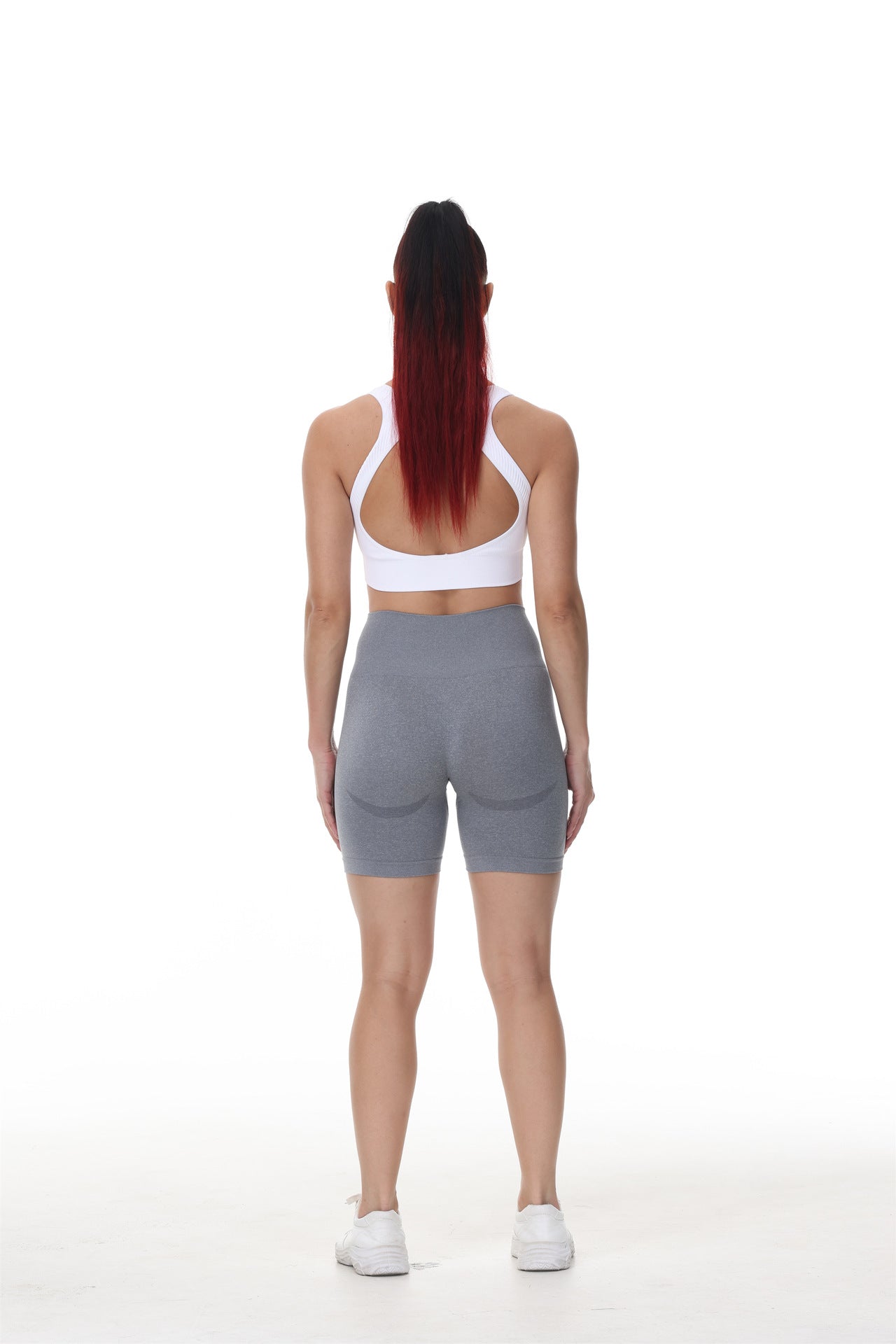 Hzori Hip Smiley Face Hip Pants Side Crescent Fitness Shorts Three-Point Smile Pants Yoga Shorts