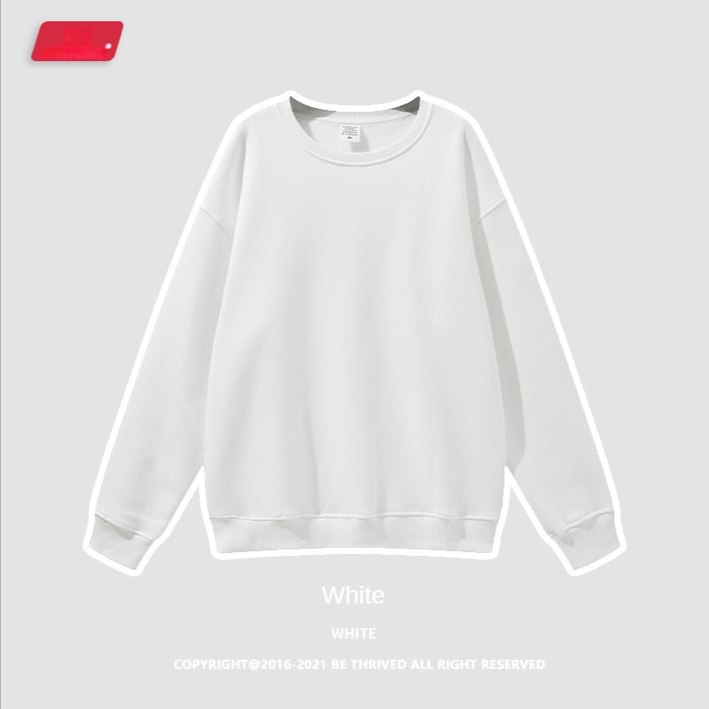 Hzori 2023 Autumn and Winter New Fashion Brand Casual Loose 345G Velvet Solid Color round Neck Men's Sweater