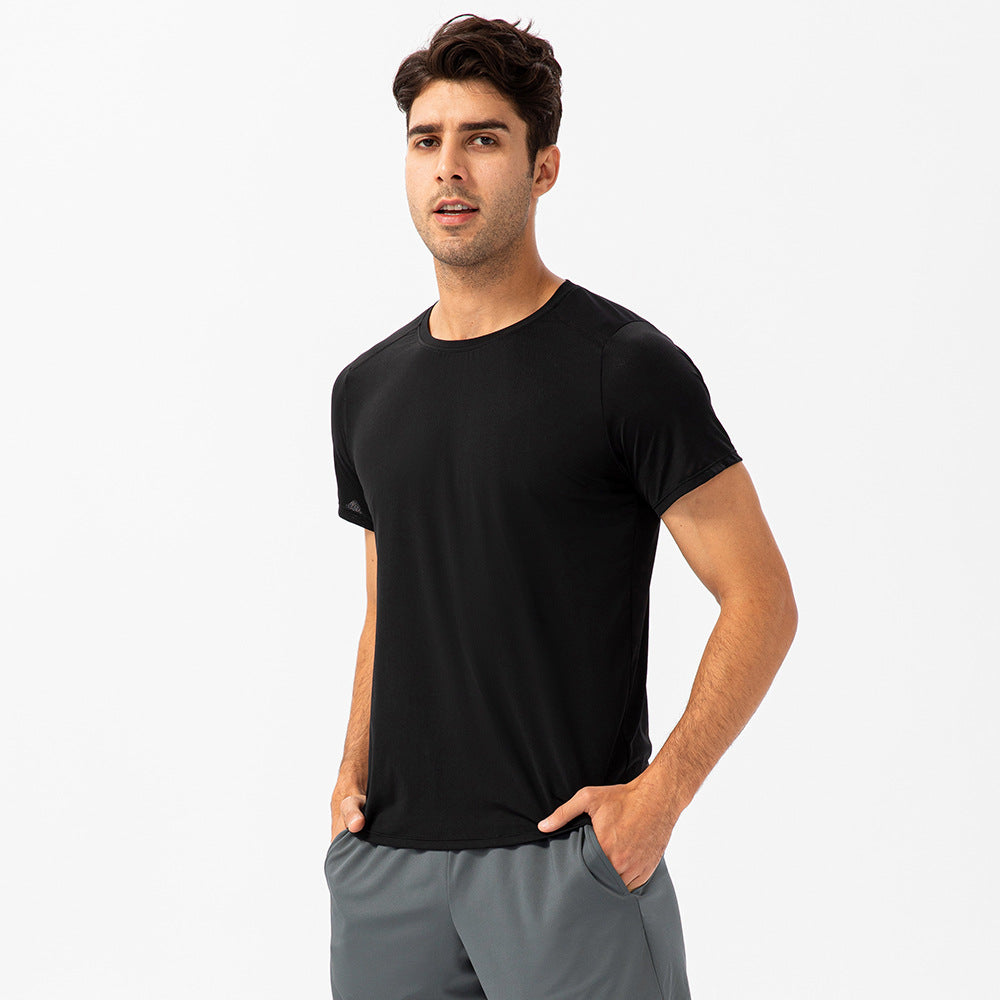 Hzori Spring/Summer Men's Loose Running Quick Drying Clothes round Neck T-shirt Sweat-Absorbent Breathable Fitness Sports Casual Short Sleeve Clothes