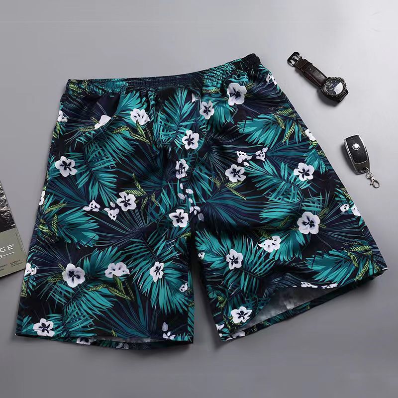 Hzori Beach Pants Men's Large Size Quick-Drying Loose Thin Men's Shorts Sports Casual Flower Pants