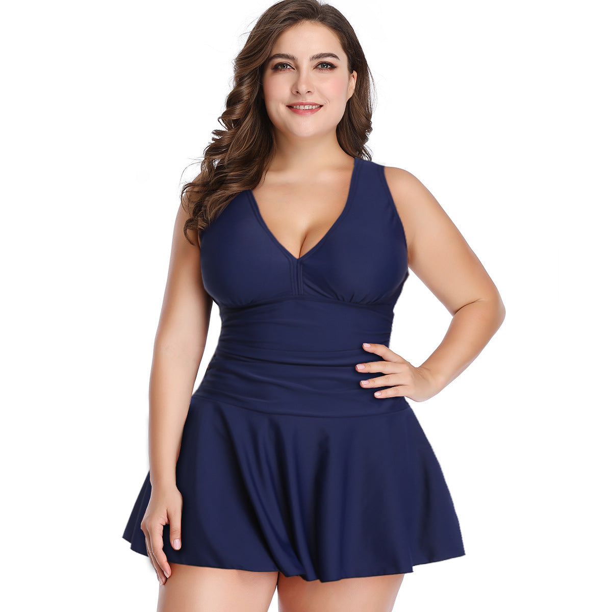 Hzori XL plus Size Swimwear Women's Covering Belly Thin Conservative Printed Skirt Split Swimsuit Boxer Swimming Trunks