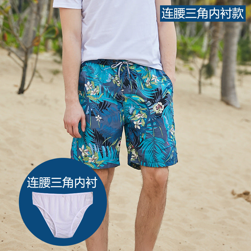 Hzori Beach Pants Men's Loose Design Beach Water Park Swimming Trunks Seaside Surfing Quick-Drying Women's Shorts
