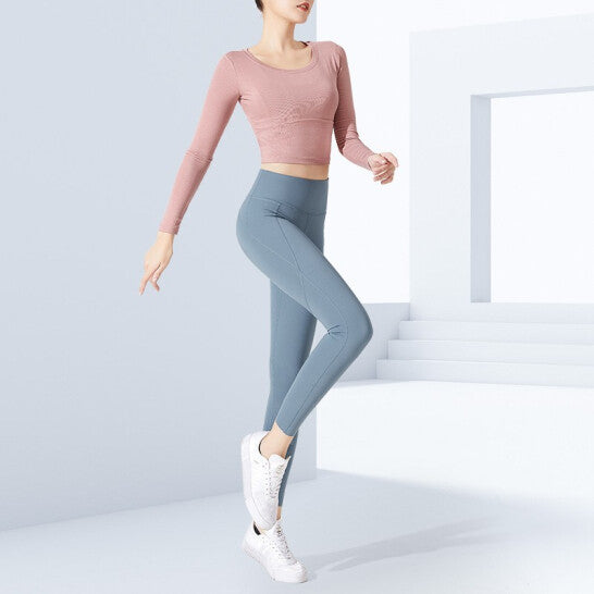 HZORI® | Bowknot Long Sleeve Top Yoga SportsPants Two-piece Set