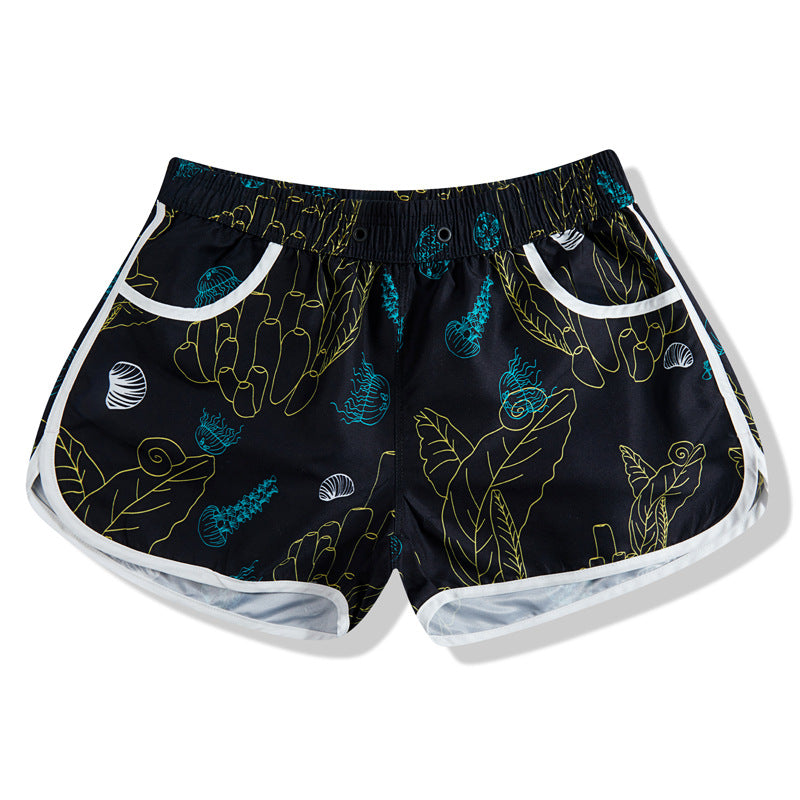 Hzori Beach Pants Men's Loose Design Beach Water Park Swimming Trunks Seaside Surfing Quick-Drying Women's Shorts