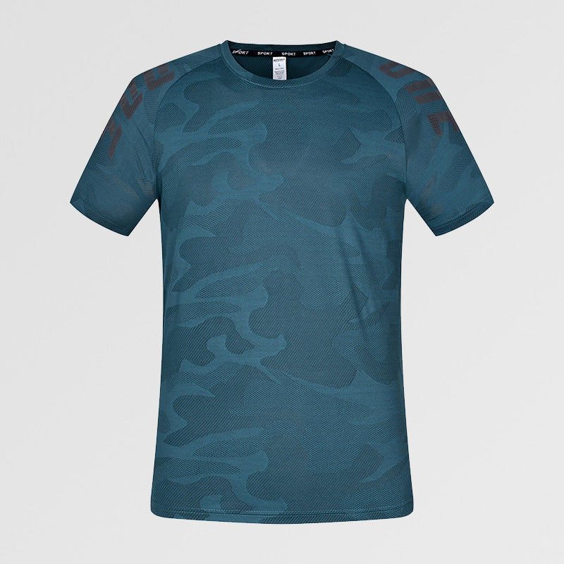 Hzori Summer Sports Quick-Drying T-shirt Running Fitness Basketball Badminton Workout Top Men's Short Sleeve