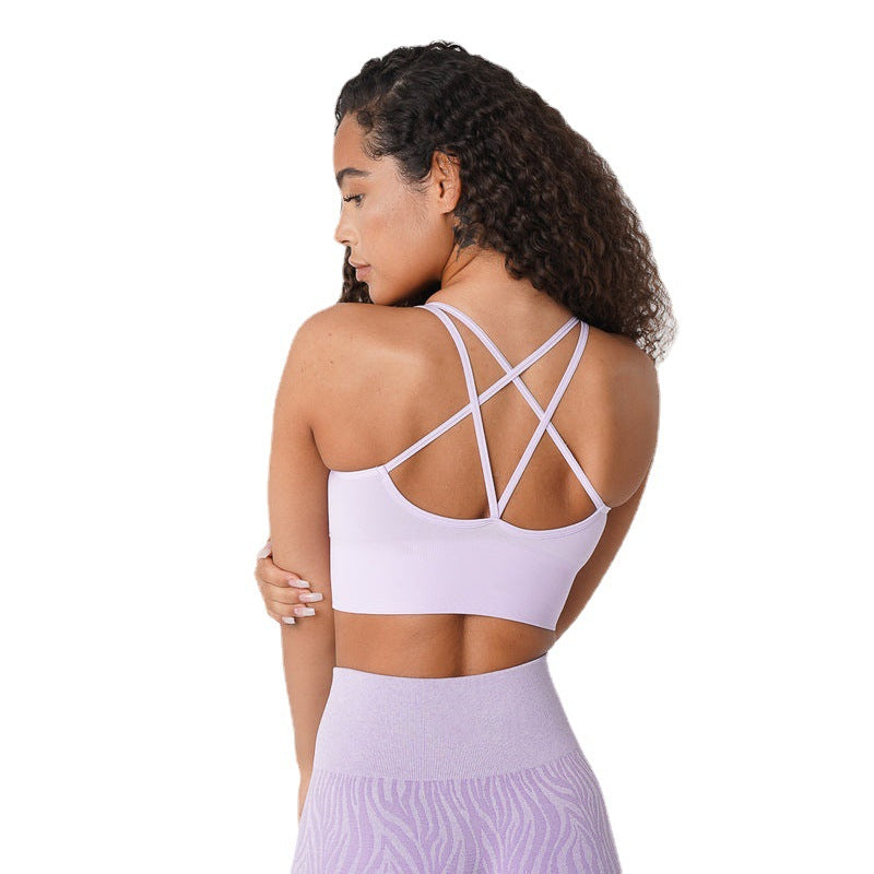 Hzori Yoga Sports Bra Women's Elastic Quick-Drying Breathable Bra Seamless Underwear