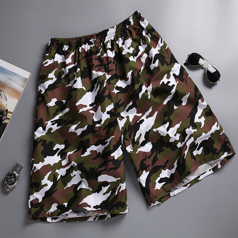 Hzori Beach Pants Men's Large Size Quick-Drying Loose Thin Men's Shorts Sports Casual Flower Pants