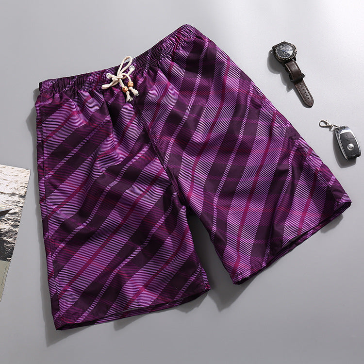 Hzori Beach Pants Men's Large Size Quick-Drying Loose Thin Men's Shorts Sports Casual Flower Pants