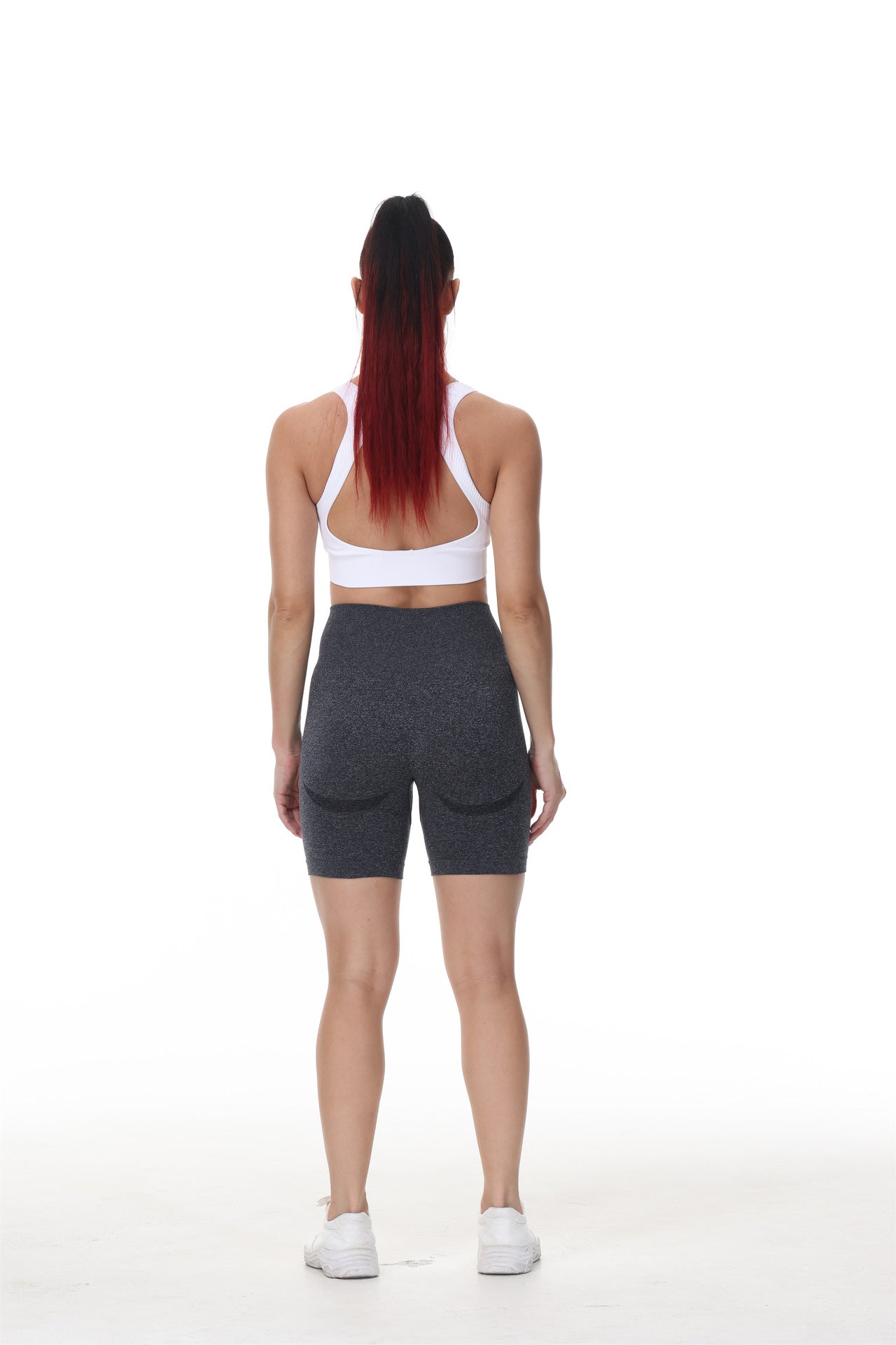 Hzori Hip Smiley Face Hip Pants Side Crescent Fitness Shorts Three-Point Smile Pants Yoga Shorts
