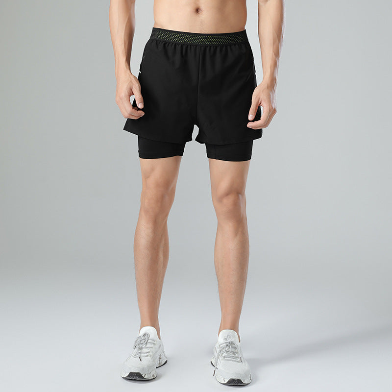 Hzori Sports Shorts Men's Summer Workout Running Three-Point Tights Lining Moisture Absorption Quick-Drying Swimming Shorts