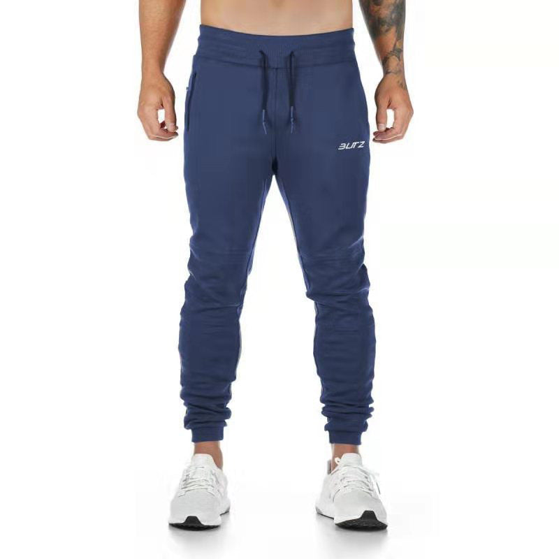 Hzori Brothers Sports Trousers Men's Solid Color Fitness Trousers Running Training Tappered Pants