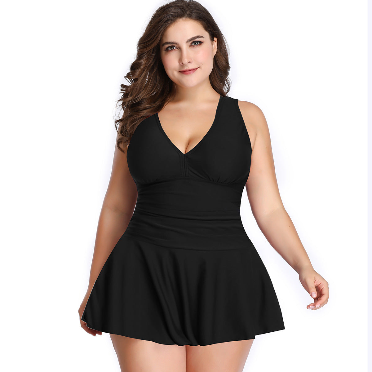 Hzori XL plus Size Swimwear Women's Covering Belly Thin Conservative Printed Skirt Split Swimsuit Boxer Swimming Trunks