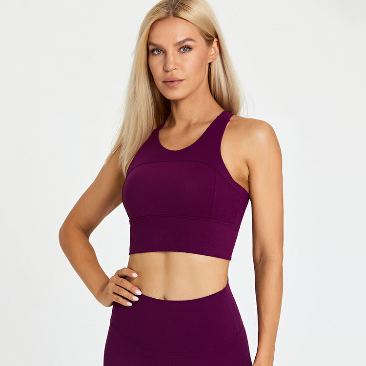 Hzori Yoga Clothes Underwear Women's Outer Wear Running Workout Clothes Skin-Friendly Nude Feel Sports Bra