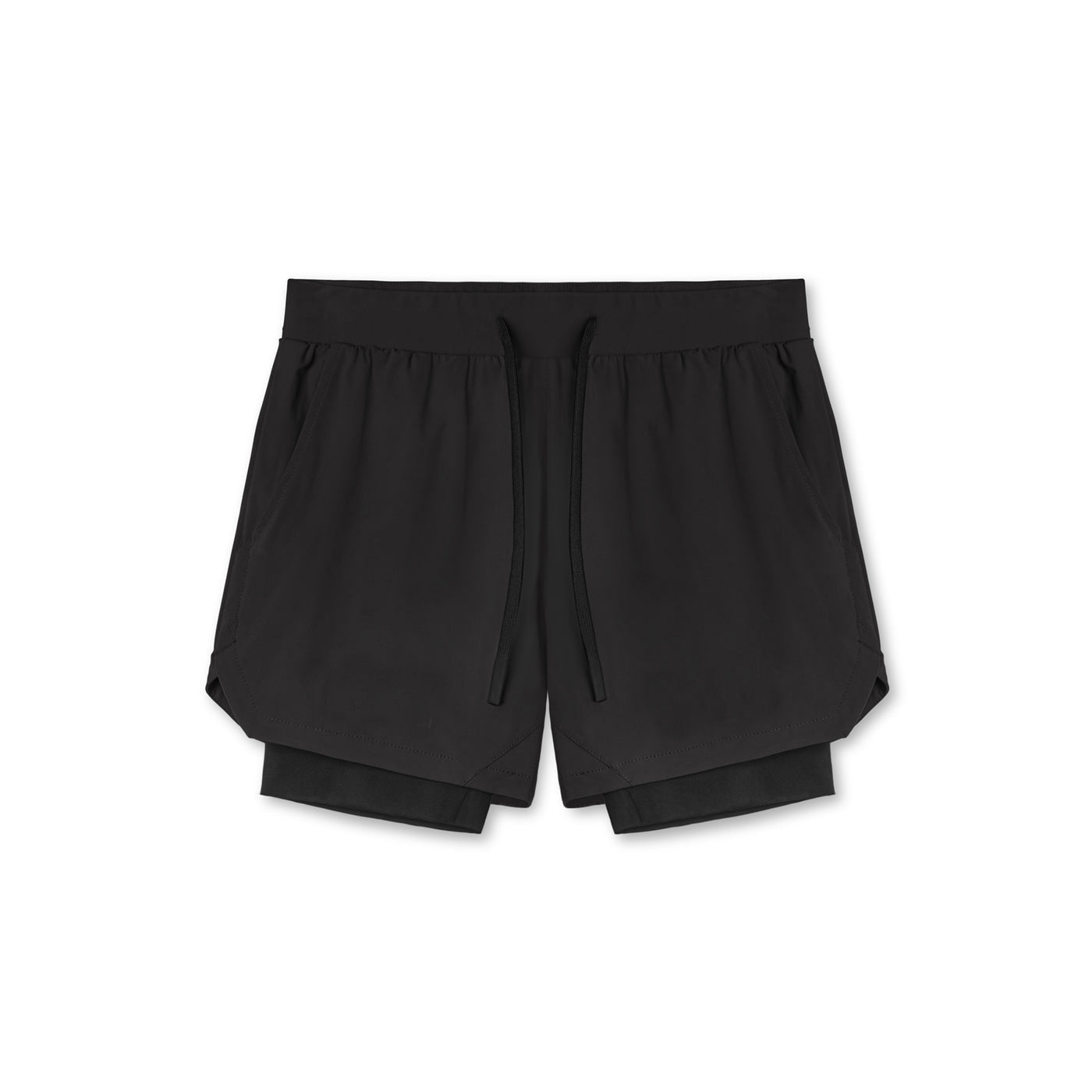 Hzori Workout Shorts Men's Nylon Running Muscle Training Elastic Quick-Drying Double-Layer Basketball Shorts Summer