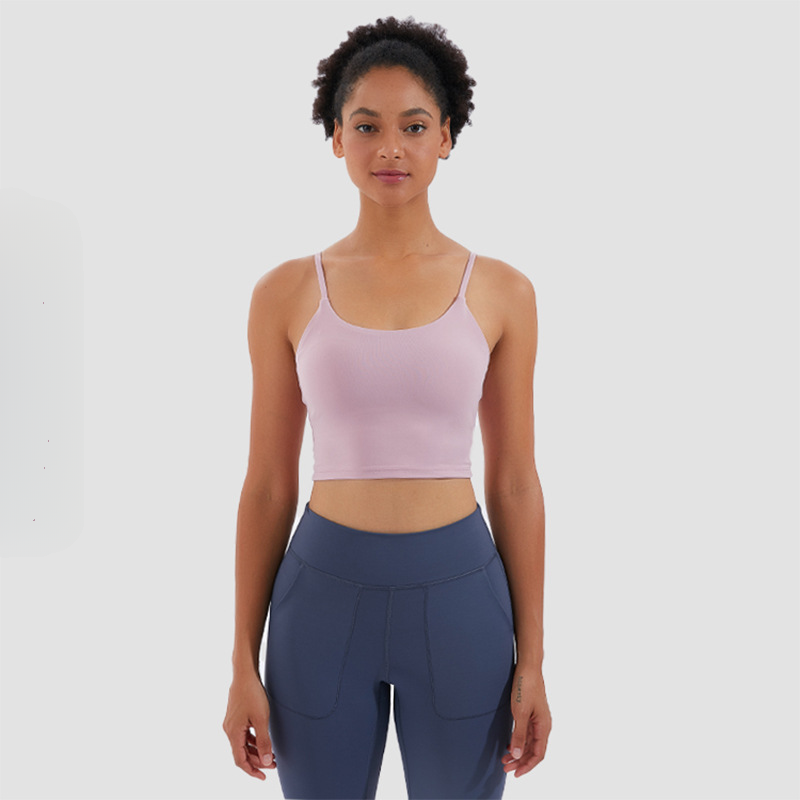 Hzori 2023 New Yoga Small Sling with Chest Pad Moisture Wicking Sports Underwear Yoga Clothing Top