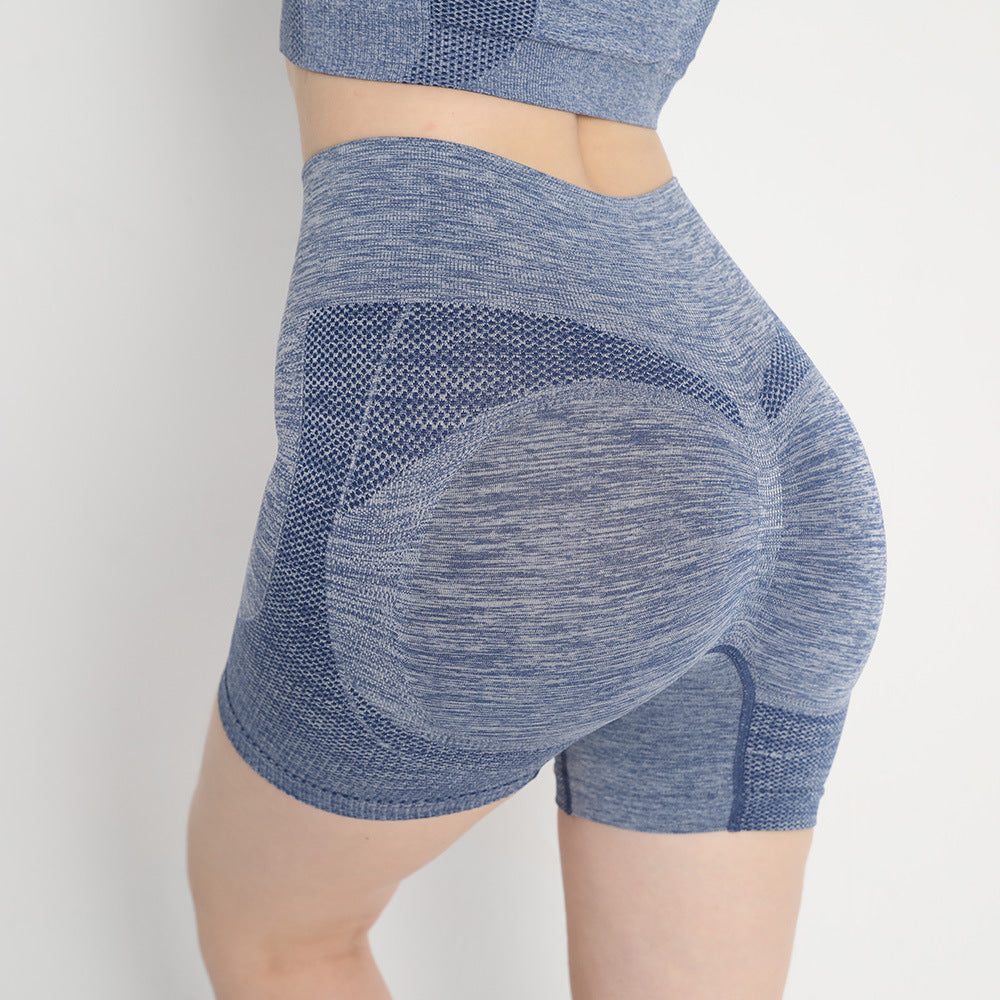 Hzori Seamless Peach Hip Fitness Yoga Pants Women's High Waist Hip Lift Belly Contracting and Close-Fitting Sports Quick-Drying Base Short Shorts