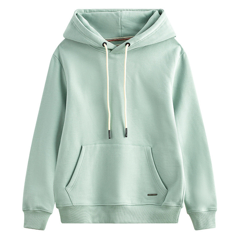 Hzori 470G Autumn and Winter Heavy and Thick Fleece-Lined Thickened Solid Color Retro Hooded Men and Women Couple Sweater Fashion