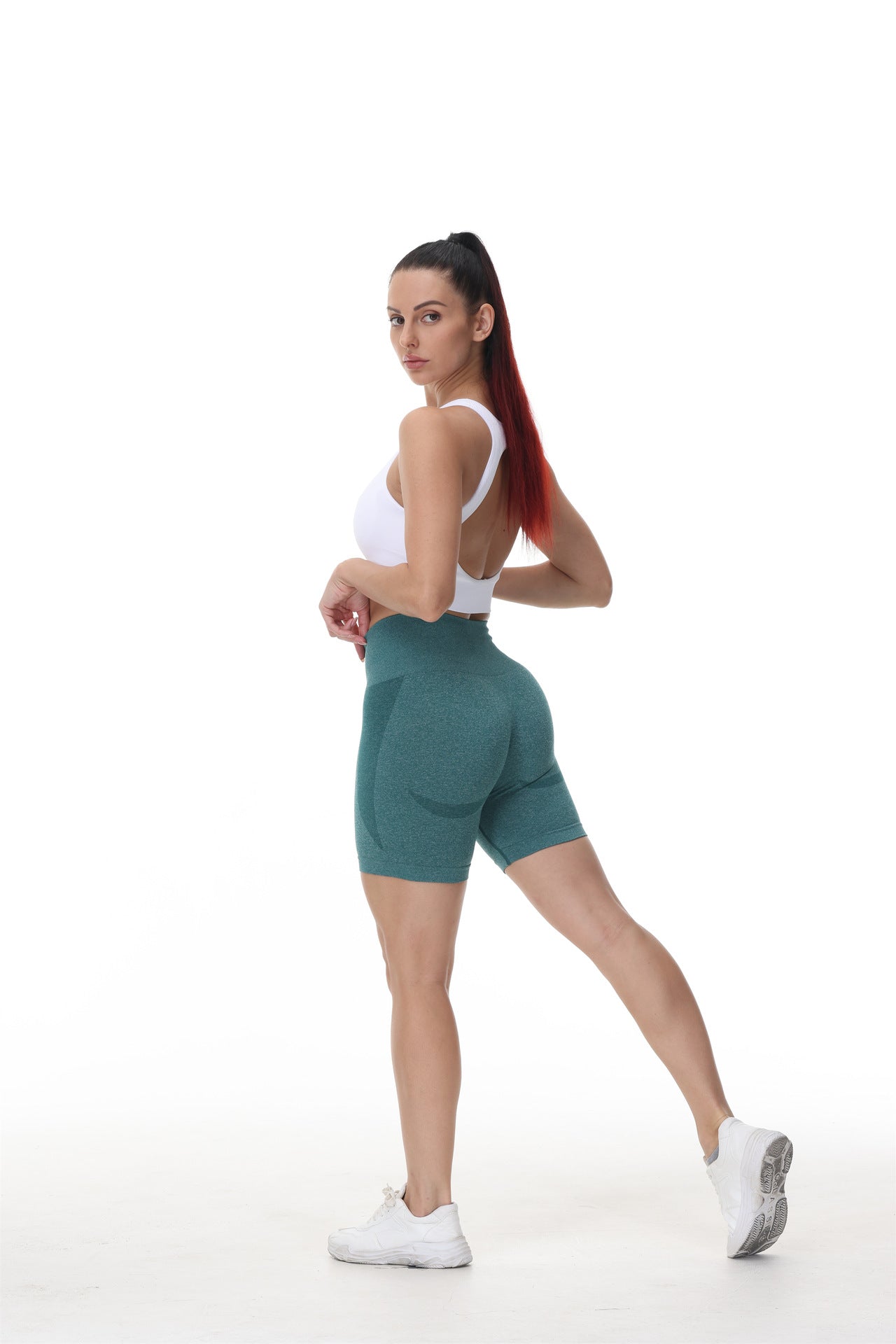 Hzori Hip Smiley Face Hip Pants Side Crescent Fitness Shorts Three-Point Smile Pants Yoga Shorts