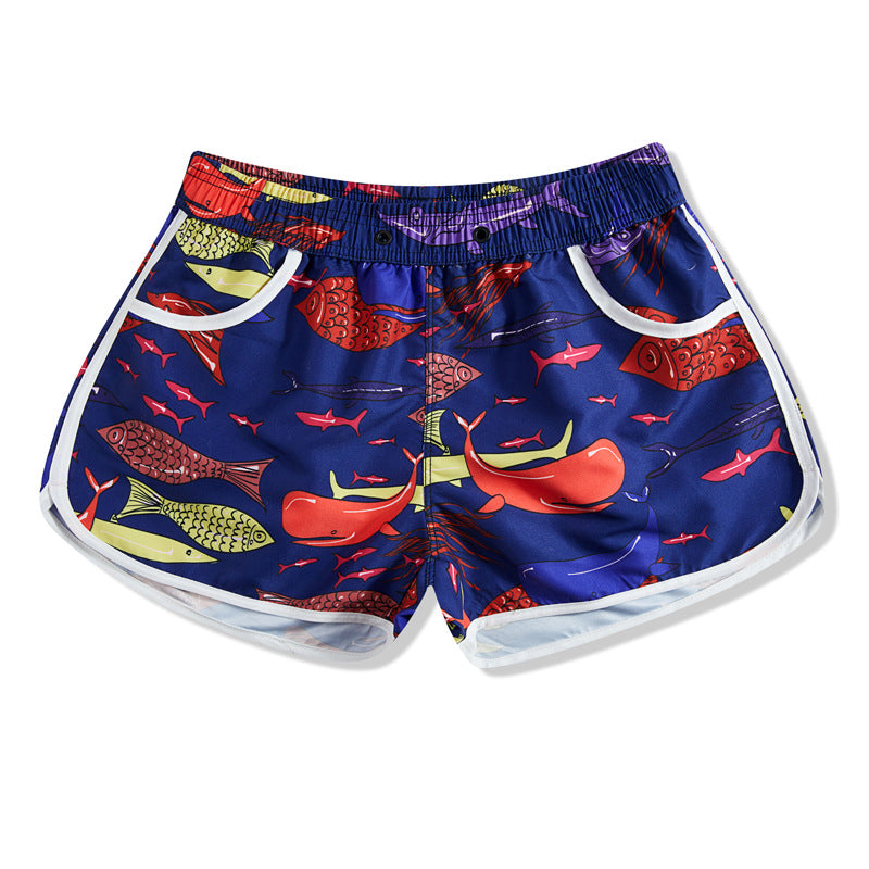 Hzori Beach Pants Men's Loose Design Beach Water Park Swimming Trunks Seaside Surfing Quick-Drying Women's Shorts