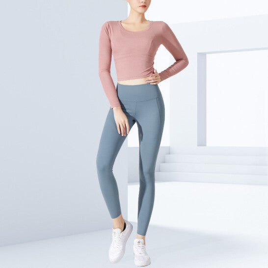 HZORI® | Bowknot Long Sleeve Top Yoga SportsPants Two-piece Set