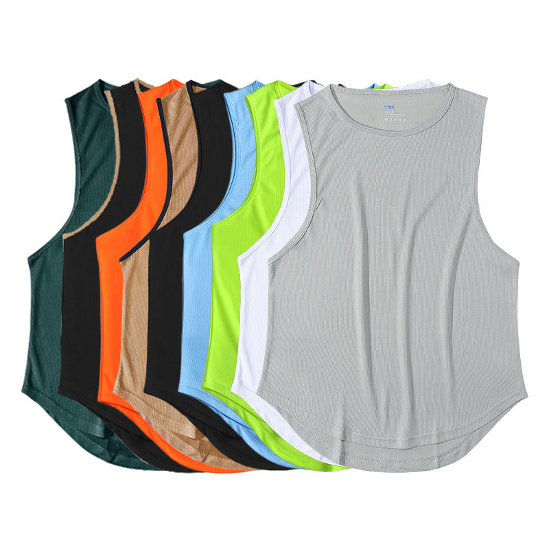 Hzori Summer Marathon Quick-Drying Sports Vest Men's Sleeveless Waistcoat Running for Basketball Training Loose Fitness Vest