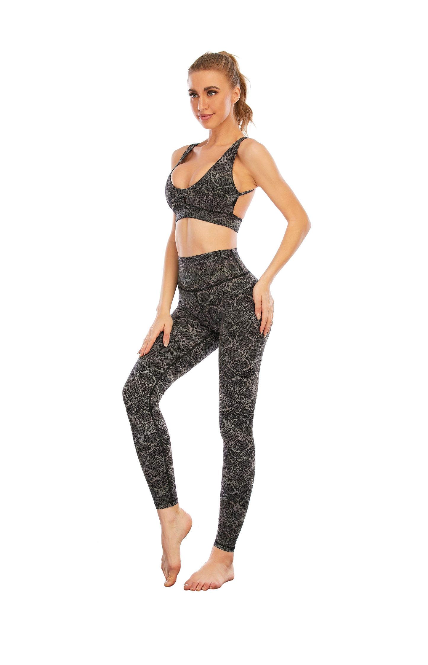 HZORI® | Women's sports yoga wear python print