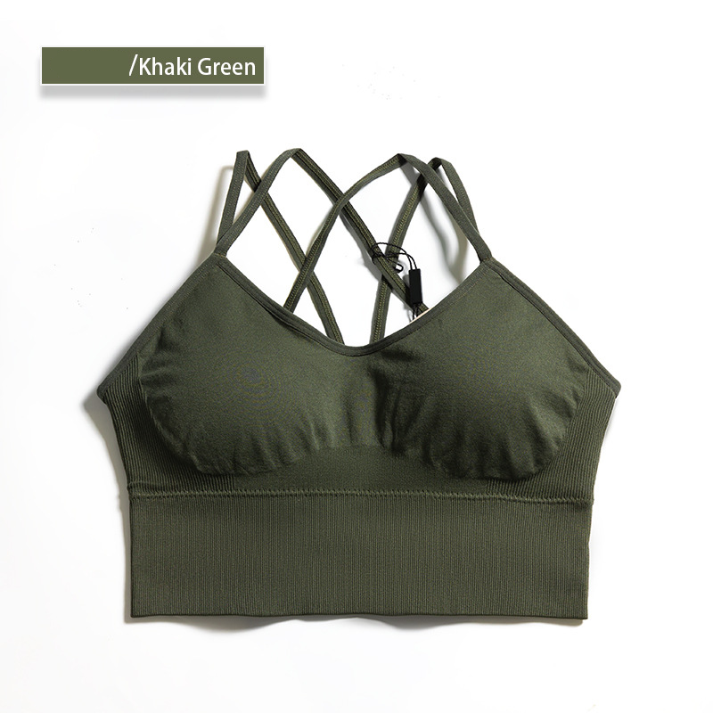 Hzori Yoga Sports Bra Women's Elastic Quick-Drying Breathable Bra Seamless Underwear